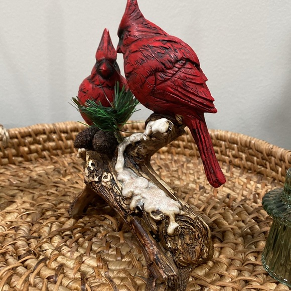 Cardinal Vintage 1970-1980 Bird Pair Snowy Branch - Picture 3 of 12